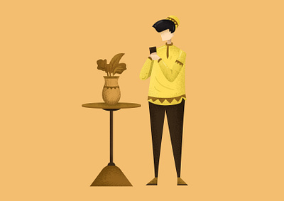Man with phone illustration vector