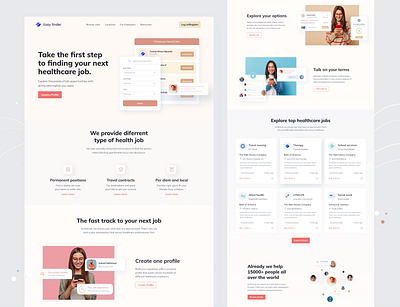 Healthcare Job Finder Landing Page 3d agency landing page best landing page design branding clean design design graphic design healthcare healthcare job finder homepage homepage design illustration job finder job finder landing page landing page design minimal ui uiux website website design