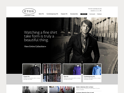 Eton Shirts Sweden ui web design