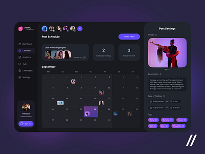 Social Media Scheduling Platform animation app dashboard design media online plan platform posting purrweb schedule smm social social media startup ui ux web web app website