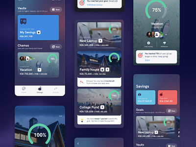 Koa - Savings goals app app bitcoin wallet design goal progress goals holiday savings mobile app money app progress bar savings app savings goals wallet app