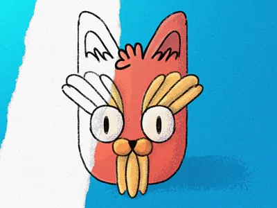 Gato barbón / Bearded cat design illustration