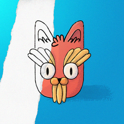 Gato barbón / Bearded cat design illustration