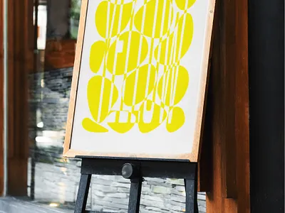 Yellow poster branding design illustration interior logo poster typography ui ux vector