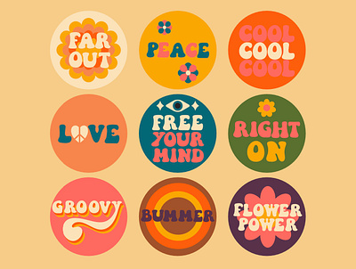 Right on, man! illustration lettering love retro seventies sixties vector vector illustration