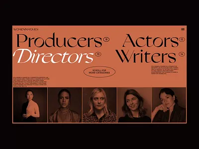 womeninmovies - Categories page animation category page cinema design home page interface motion graphics movie ui ui design web webdesign woman