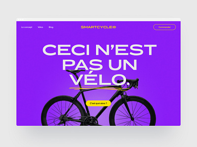 Smartcycle Hero bike colorful connected design electric purple ui userinterface webdesign yellow