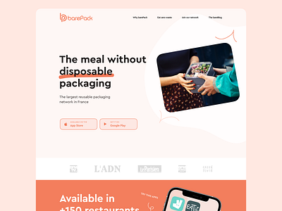 BarePack Website branding design eco ecofriendly landing landing page ui ux visual identity web webdesign website zerowaste