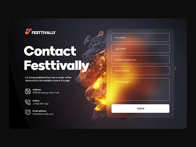 Contact us (Concept) 3d abstract animation clean contact us dark design get in touch illustration landing minimal mobile app design modern product design user experience user interaction user interface website design