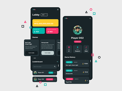 Squid Game App Design dailyui design game interaction interface squid ui uichallenge uidesign