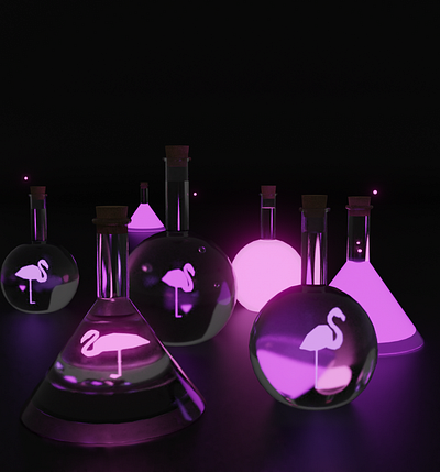 Flamingo Potions 3d blender flamingo pink