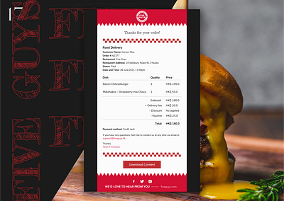 DailyUI 017 - Email Receipt 017 buger app burger receipt dailyui017 email receipt email receipt design five guys five guys concept food email receipt food receipt