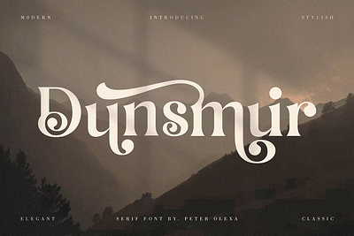 Dunsmuir - Modern Premium Font bold branding decorative display elegant fonts header headline lettering logo luxury retro sans serif serif stylish swirls typeface typography vintage