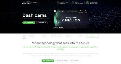 MiX Telematics Global Dash Cams Page landing page ui ui design uiux web page design