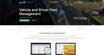 MiX Telematics Global Fleet Management Page landing page ui ui design uiux ux design web page web page design