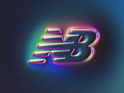 NewBalance logo x Naumorphism 3d abstract art branding chrome colors design embossed filter forge generative glow graphic design illustration iridescent logo neon new balance nike