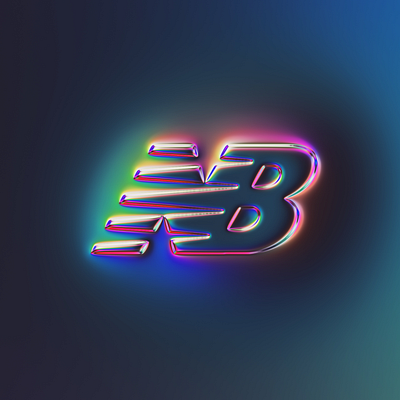 NewBalance logo x Naumorphism 3d abstract art branding chrome colors design embossed filter forge generative glow graphic design illustration iridescent logo neon new balance nike