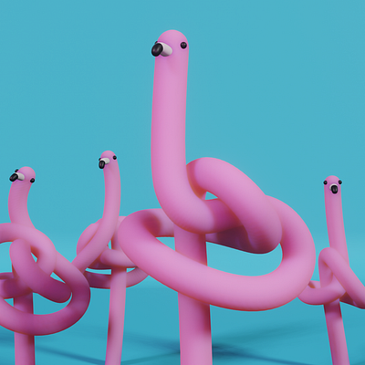 Squiggle flamingo 3d flamingo vr