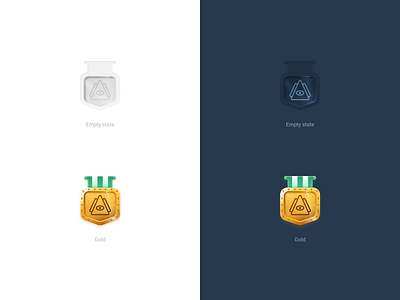 Achievements white & dark theme achievement award empty figma gold icondesign icons medal state zero