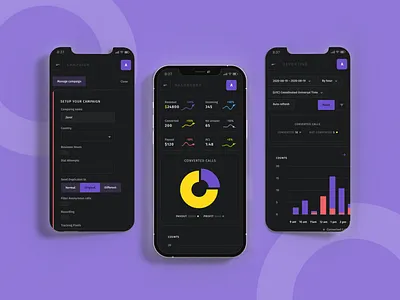 Call-tracking platform app design logo ui