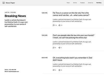 Minimal Newspaper Feed clean design inspiration minimal newspaper newspaper ui simple ui uiux ux