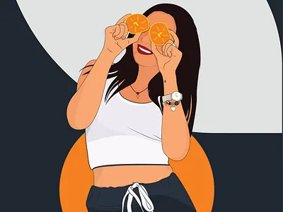 orange design graphic design illustration illustrator portrait woman