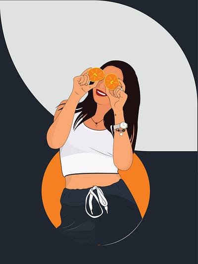 orange design graphic design illustration illustrator portrait woman