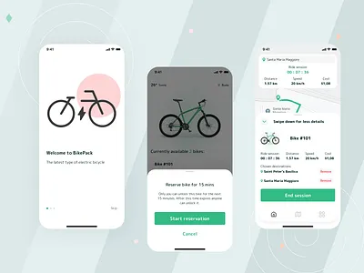 BikePack app branding clean design ios logo simple ui ux