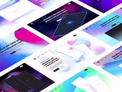 Slick Headers Hero templates blur blury gradient gradient header header design hero hero section landing page mockup product saas soft gradient