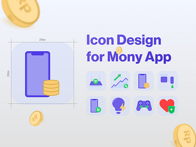 Icon Design - Mony App app design dual tone e wallet finance icon icons mobile service services simple ui