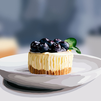 Blueberry Cheesecake design illustration procreate sketch sketchbook