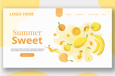 Healthy Fruit Illustration - Landing Page app blog design fruit fruit illustration healthy healthy fruit illustration landing landing page multipurpose page purpose ui ui design ux ux design web development web maintance website