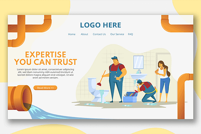 Sink Repairman - Landing Page annual annual report app branding design illustration landign landing page modern multipurpose page purpose report simple sink repairman ui ui design ux ux design website