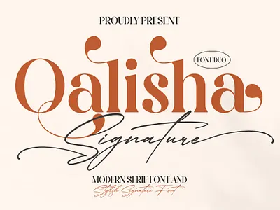 Qalisha Signature Font Duo Typeface 3d animation app branding design graphic design icon illustration logo ui
