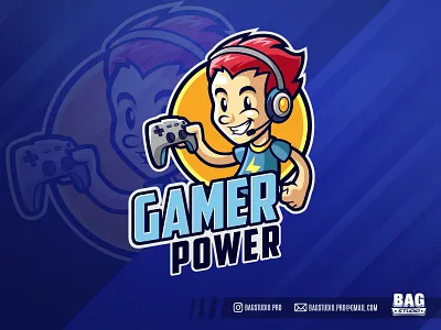 Gamer Kid Mascot Logo boy cartoon character esport gamepad gamer gaming headset illustration kid logo mascot player streamer vector