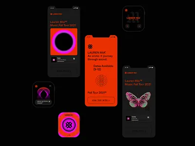 LAUREN MIA™ Music Branding art black branding colorfull concept conceptual darkmode digital dj light love music sound tunnel uidesign uxdesign