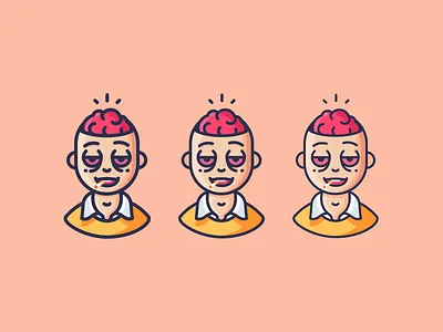 Drippy Brain brains character design emoji icon icons illustration outline outline icons smoking