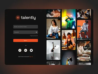 Sign in Form UI | Social media black clean dark dark mode login design login screen password product design register register form registration sign in sign in form sign in page sign up social network ui ux web web app