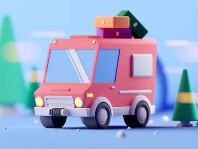 Travel Van 3d cars cinema4d isometric lowpoly vehicles