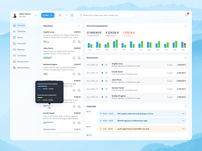 Dashboard design app blue calendar chart clean colors dashbard design desktop icons invoice logo minimal mobile orange profile shadow ui ux web