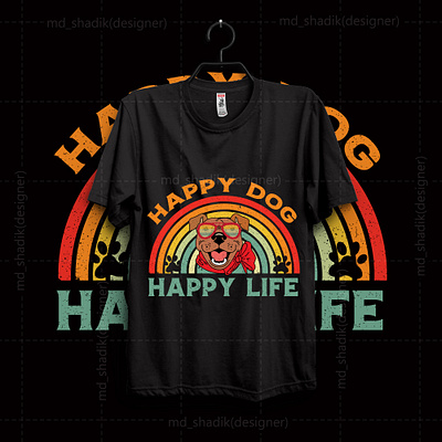 HAPPY DOG T SHIRT DESIGN custom t shirt design fishing t shirt graphic design hunting t shirt t shirt typography t shirt unique t shirt