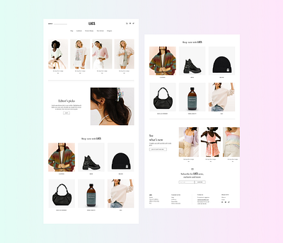 LUCS Homepage Design brand branding clothes cute ecommerce fashion fashion brand online shopping online store portfolio shoes shopping store web design whitespace