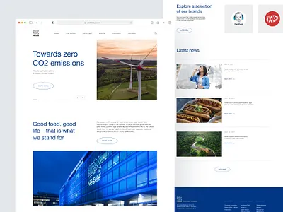 «Nestle» website redesign blue minimalism nestle ui ux минимализм нестле редизайн сайта