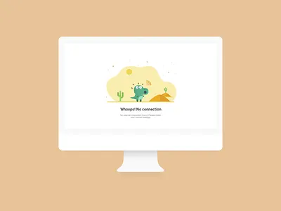 No Connection Dino 2d character design dino emptypages illustration noconnection nowi fi pages ui ux wi fi