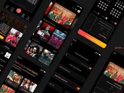 DeCMovie app design illustration minimal typography ui ux