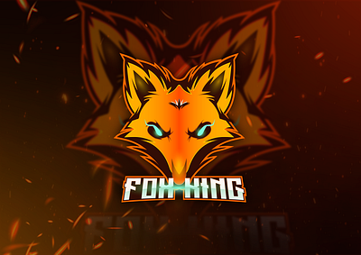 FOX KING E-Sports Logo Design for gamers 3d logo background photo banner branding design e sports logo eagle logo ecommerce slider esports fox fox logo gaming logo logo logo design slider sports logo streamer logo ui vector