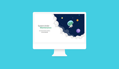 System Under Maintenance Dino 2d character design dino emptypages illustration page ui undermaintenance ux web