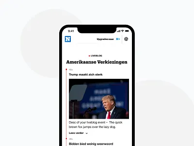 Live Blog - Nieuwsblad graphic design native nieuwsblad ui