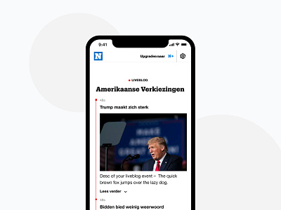 Live Blog - Nieuwsblad graphic design native nieuwsblad ui