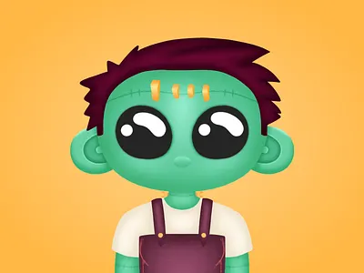 Frankenstein bitcoin bnb cartoon character collectible cryptocurrency cute characters design frankenstein halloween illustration logo nft nfts